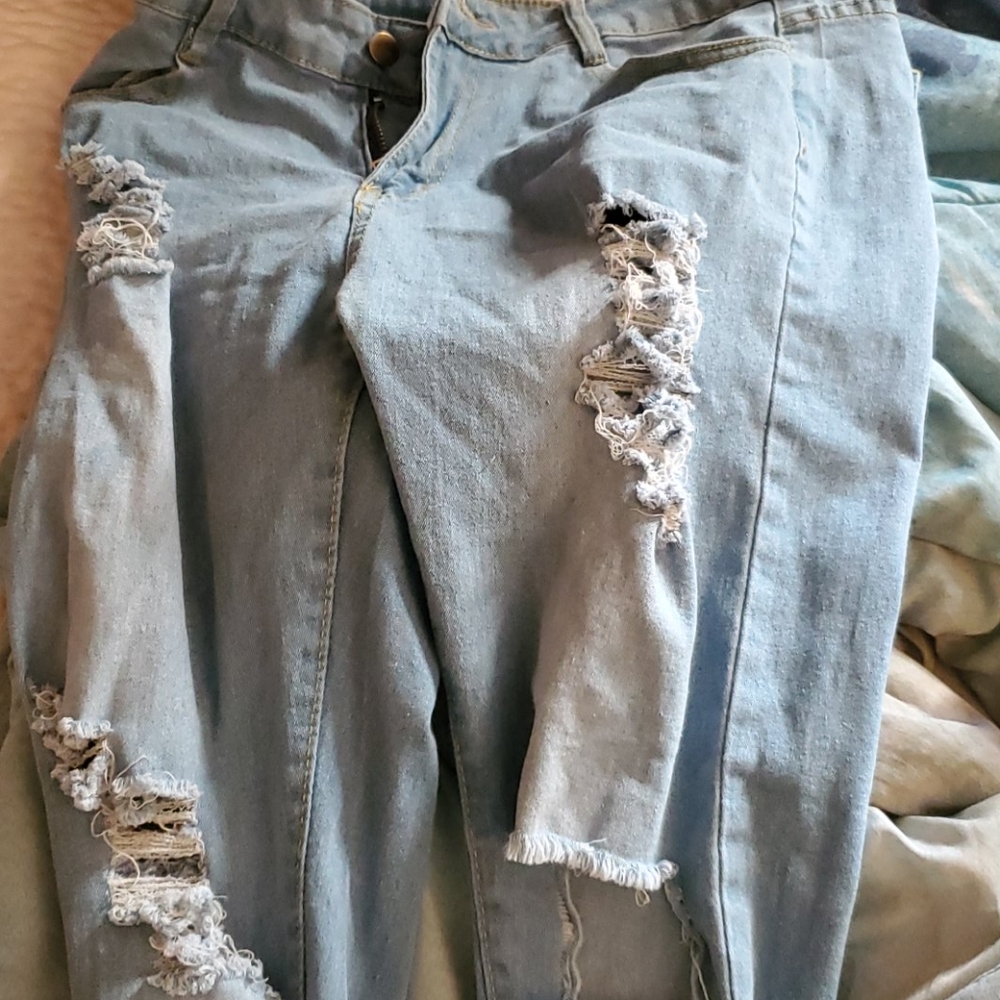 Distressed jeans